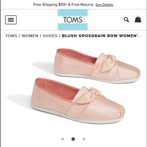 TOMS blush pink women slip on